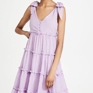 English Factory Tiered Midi Dress, Lilac, size Medium